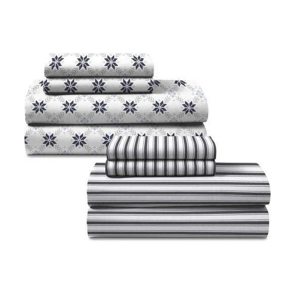 2 SETS XMAS SHEETS Two-Pack NEW Easy Living Holiday Microfiber Sheet Set - Picture 9 of 17